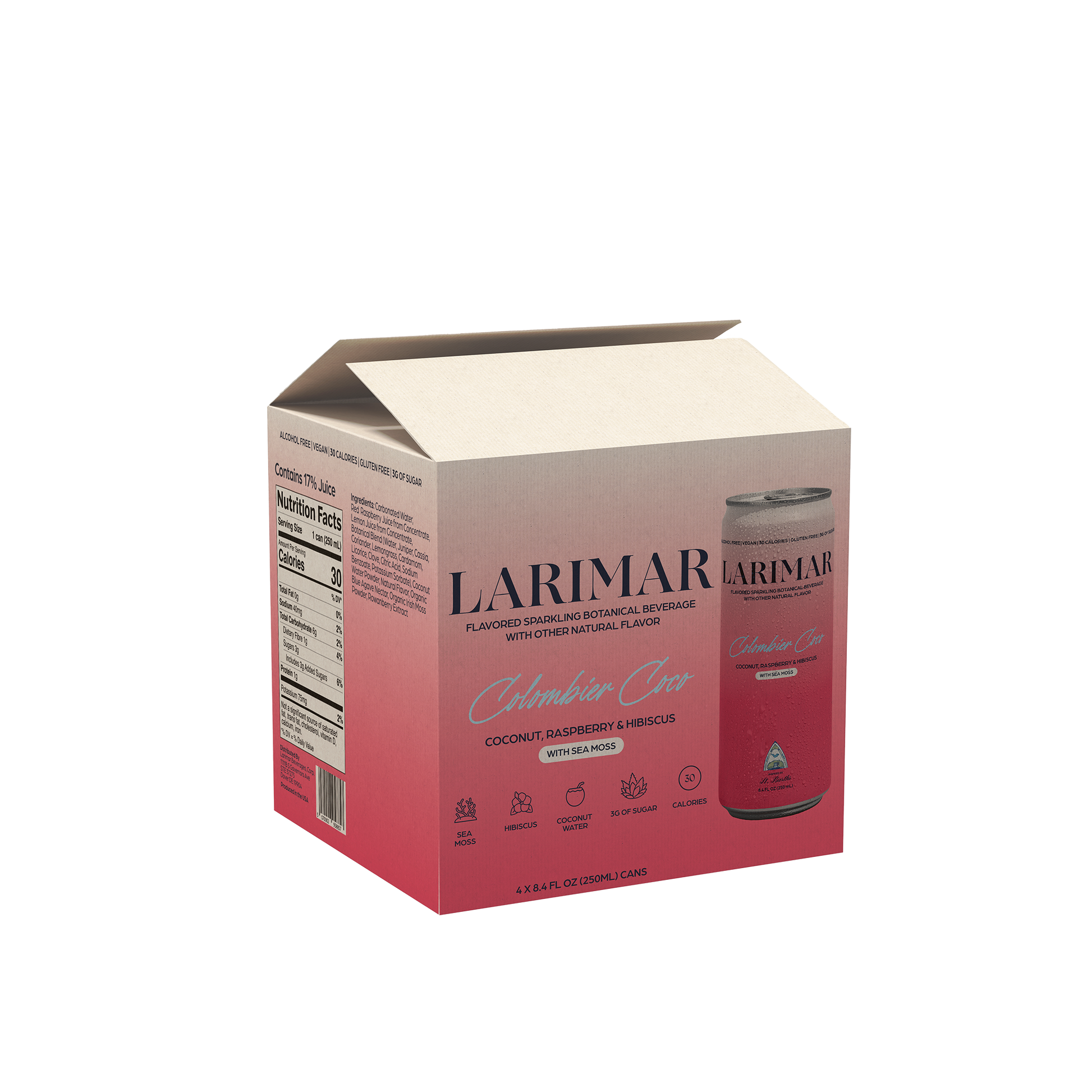 Larimar Colombier Coco packaging on a transparent background