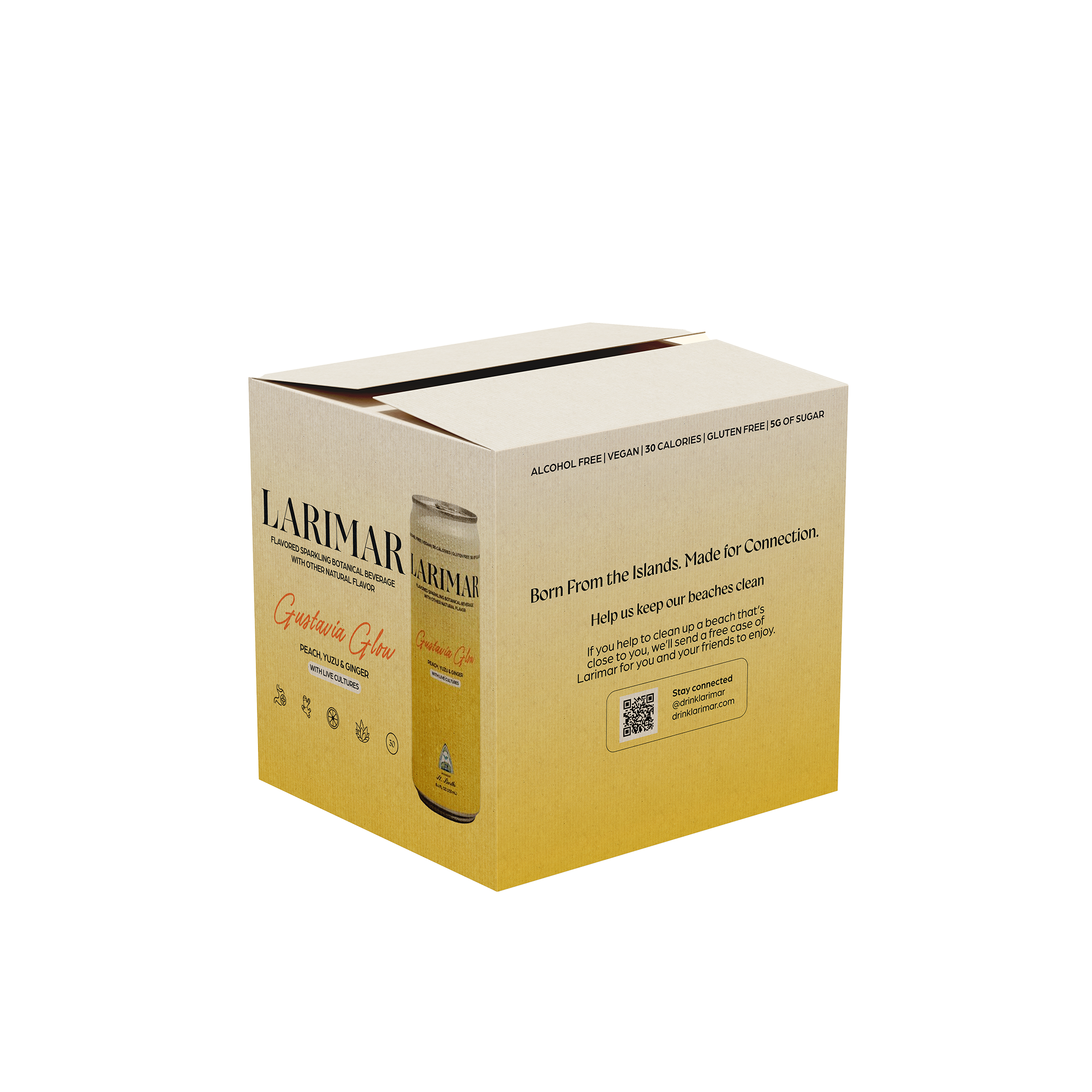 Larimar Gustavia Glow product packaging box on a transparent background
