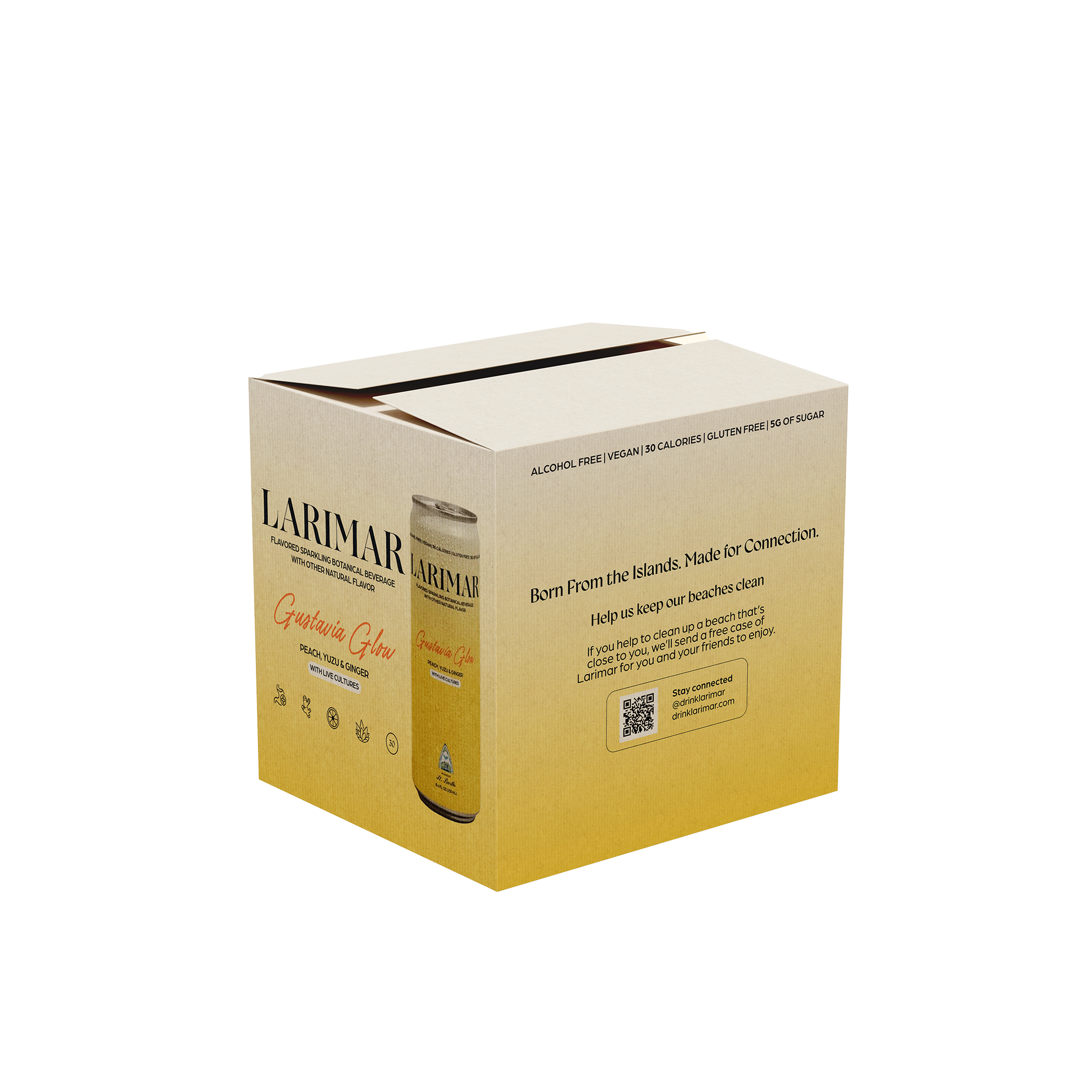 Larimar Gustavia Glow product packaging box on a transparent background