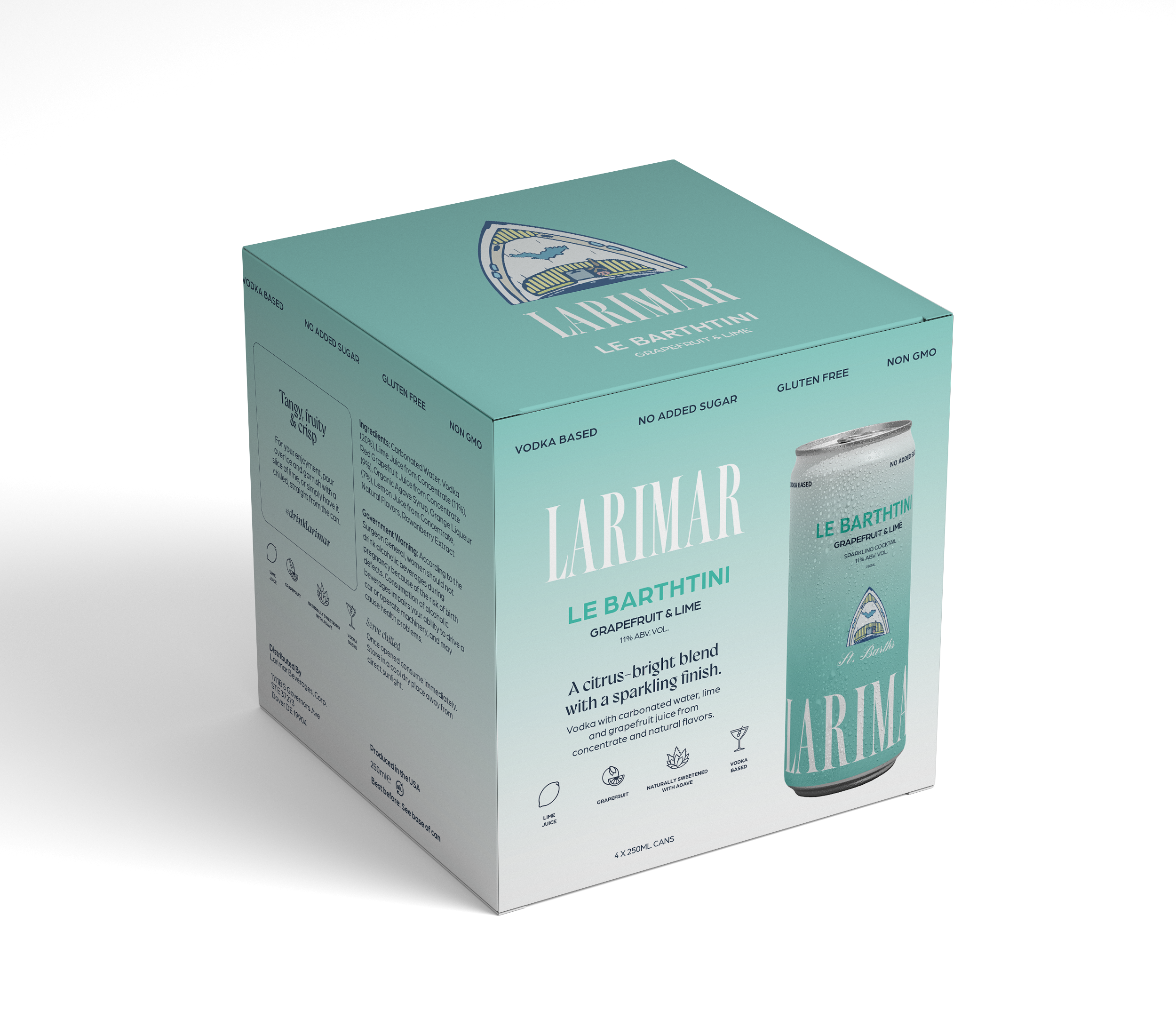 Larimar box on a white background